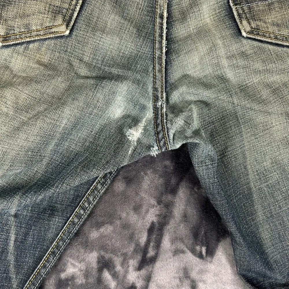 Banana Republic Straight Leg Jeans  34x32 Blue Faded Button Fly Distressed